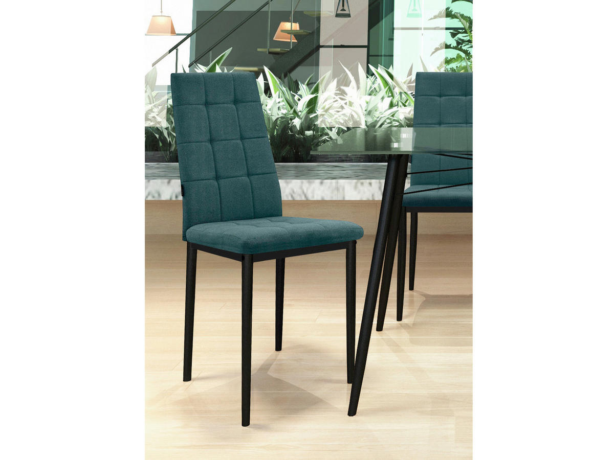 STUHL-SET Webstoff Dunkelgrün  - Dunkelgrün/Schwarz, Design, Textil/Metall (42/98/53cm) - MID.YOU