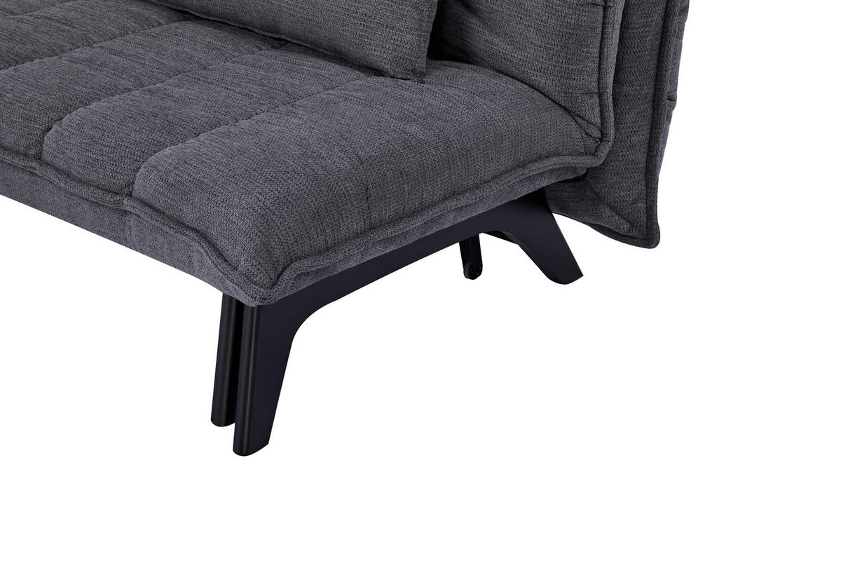 SCHLAFSESSEL Cord Grau    - Schwarz/Grau, Design, Holz/Textil (108/82/102cm) - Stylife