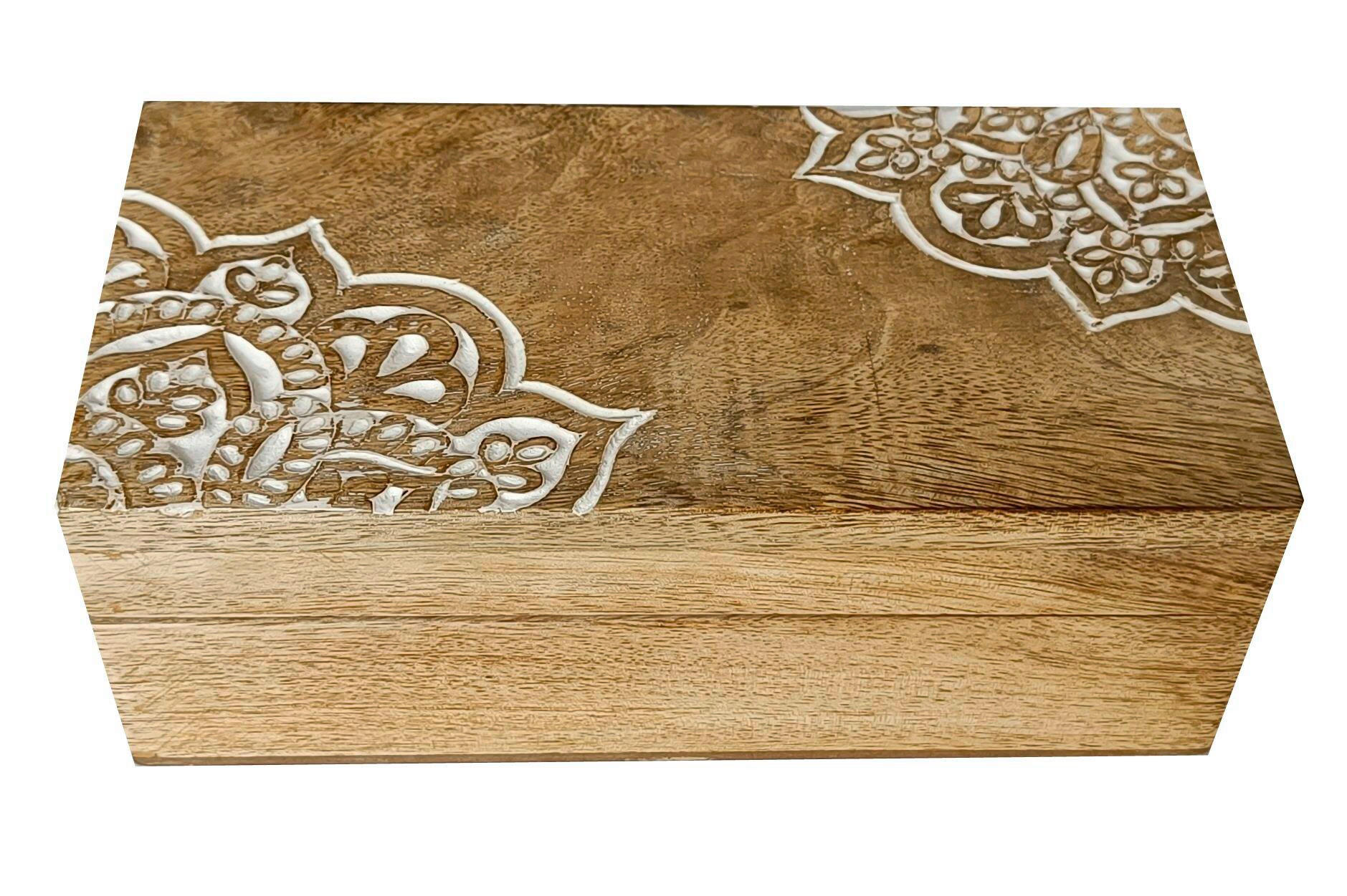 KUTIJA DEKORATIVNA  20/10/7 cm    - bijela/prirodne boje, Lifestyle, drvo (20/10/7cm) - Ambia Home