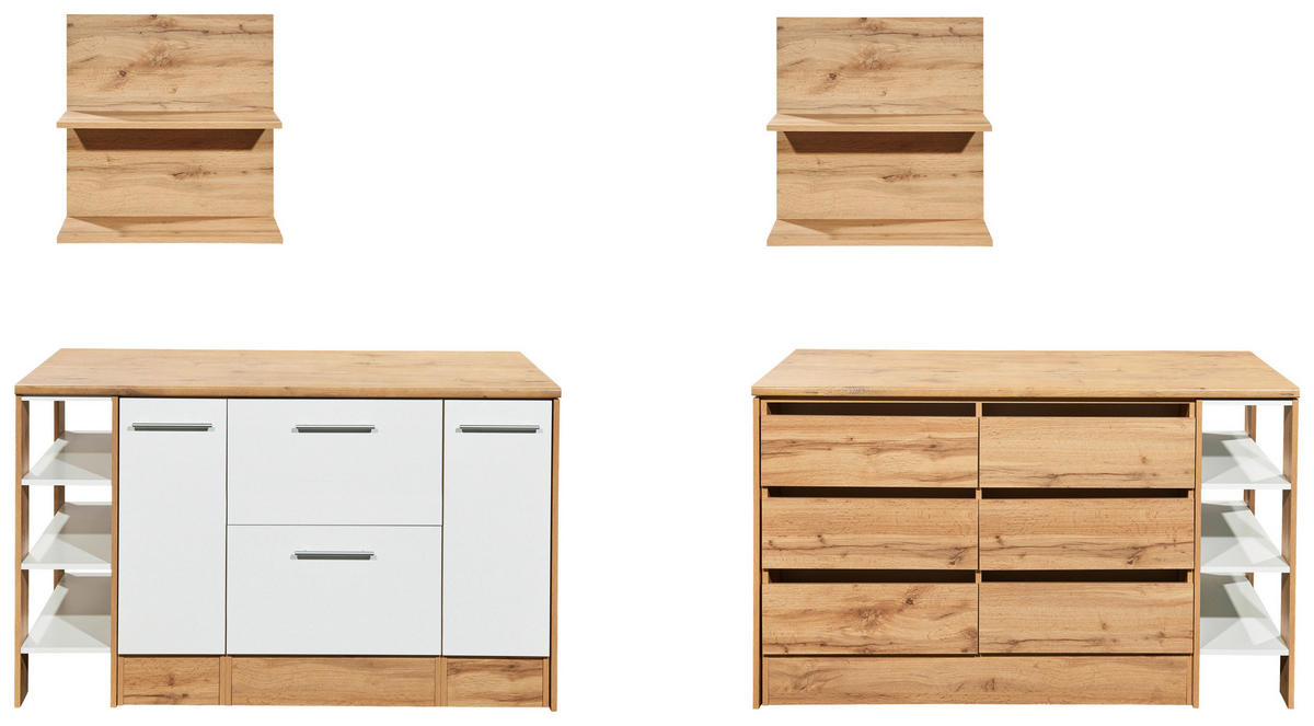 KÖKSÖ 150/90/90 cm  i vit  - vit/skogsek, Design, metall/trämaterial (150/90/90cm) - Respekta
