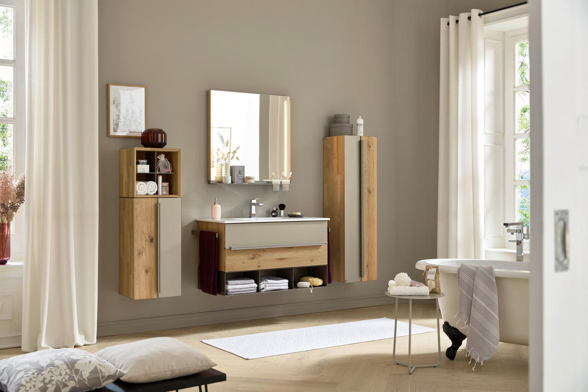 HÄNGESCHRANK 38,4/76,8/33,1 cm  - Titanfarben, ROMANTIK / LANDHAUS, Glas/Holz (38,4/76,8/33,1cm) - Musterring