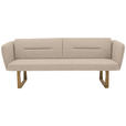 SITZBANK 224/91/69 cm Flachgewebe Sandfarben massiv Holz  - Sandfarben/Eichefarben, Design, Holz/Textil (224/91/69cm) - Valnatura