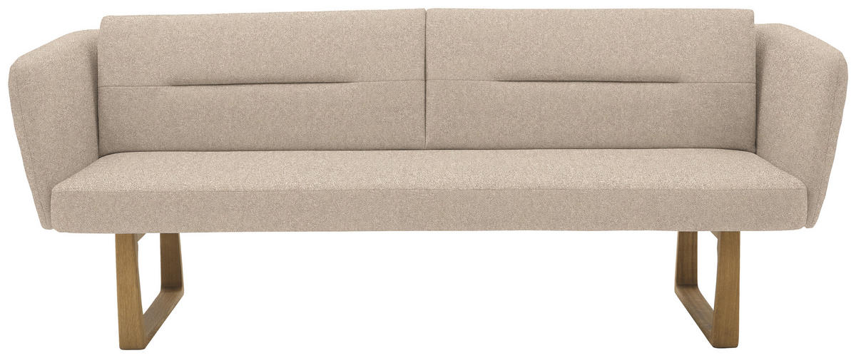 SITZBANK 224/91/69 cm Flachgewebe Sandfarben massiv Holz  - Sandfarben/Eichefarben, Design, Holz/Textil (224/91/69cm) - Valnatura