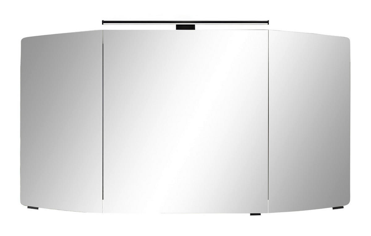 SPIEGELSCHRANK 120/67/17 cm  - Eichefarben/Schwarz, KONVENTIONELL, Glas/Holzwerkstoff (120/67/17cm) - Sadena