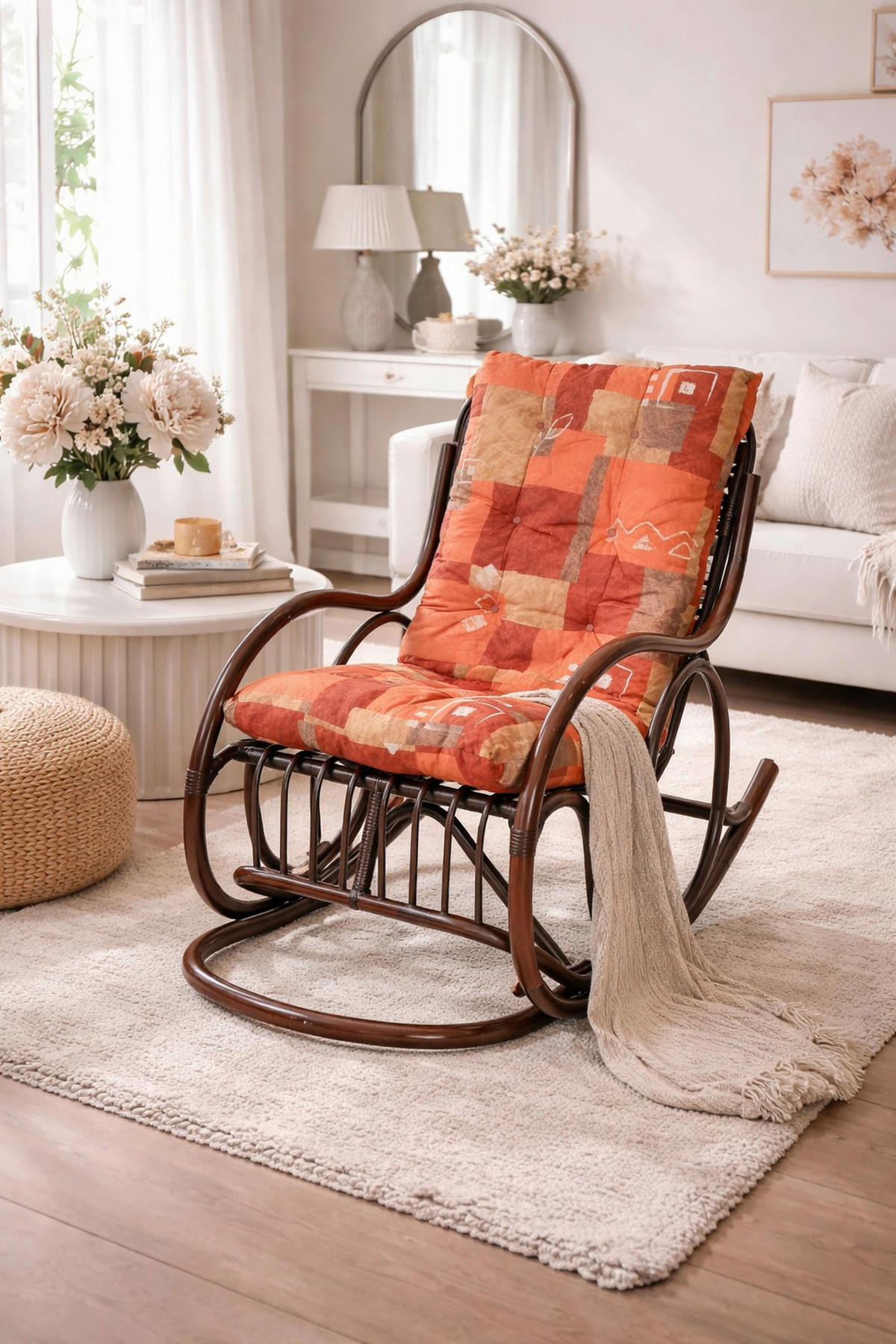 SCHAUKELSTUHL in Braun  - Terracotta/Braun, Natur, Holz/Textil (62/97/118cm) - MID.YOU