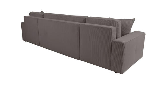 Wohnlandschaft inkl. Funktion Anthrazit Cord  - Anthrazit/Schwarz, KONVENTIONELL, Textil (146/317/146cm) - Xora