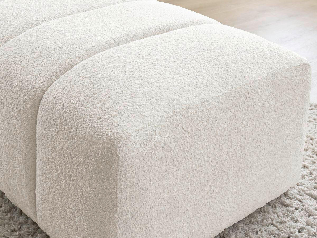 HOCKER ANNECY Bouclé Weiß  - Schwarz/Weiß, MODERN, Kunststoff/Textil (140/45/70cm)