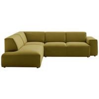 ECKSOFA  in Cord Gelb, Grün  210/270 cm  - Gelb/Schwarz, Design, Kunststoff/Textil (210/270cm) - Pure Home Lifestyle