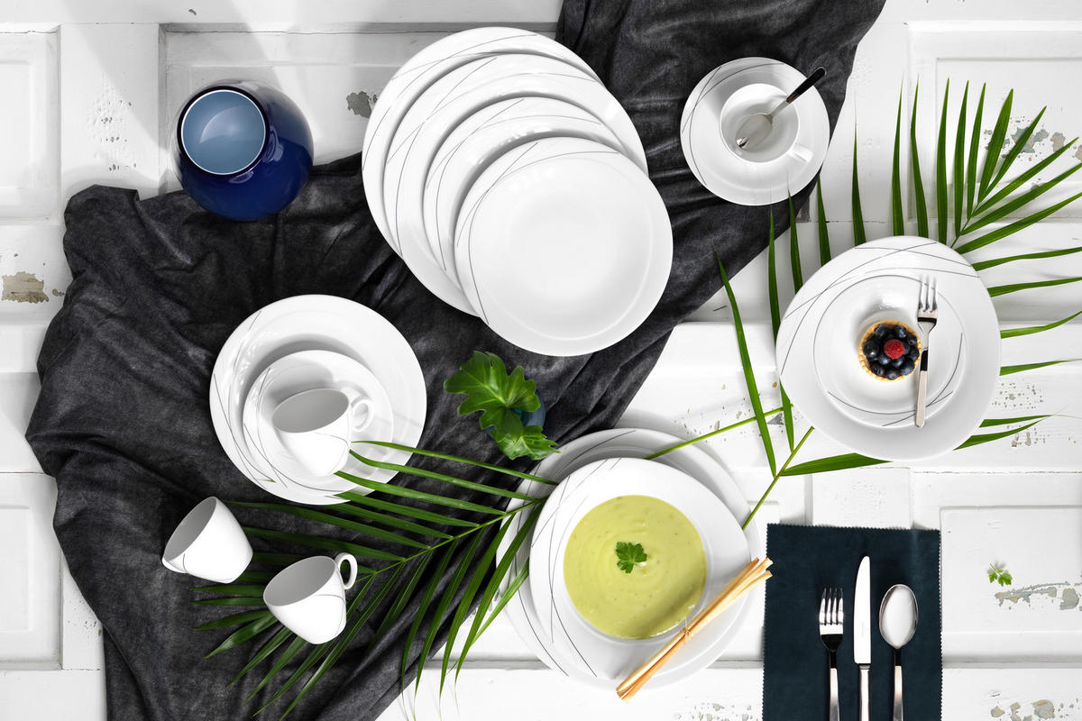 KOMBINOVANÝ SERVIS, 30-dielne, porcelán - biela, Konventionell, keramika - Seltmann Weiden