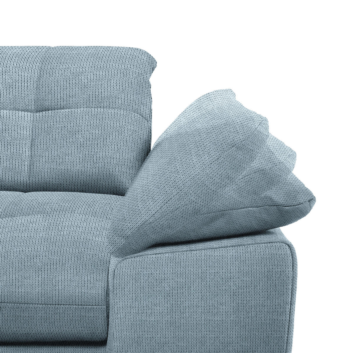 ECKSOFA in Mikrofaser Blaugrau  180/265 cm  - Chromfarben/Blaugrau, Design, Textil/Metall (180/265cm) - Carryhome