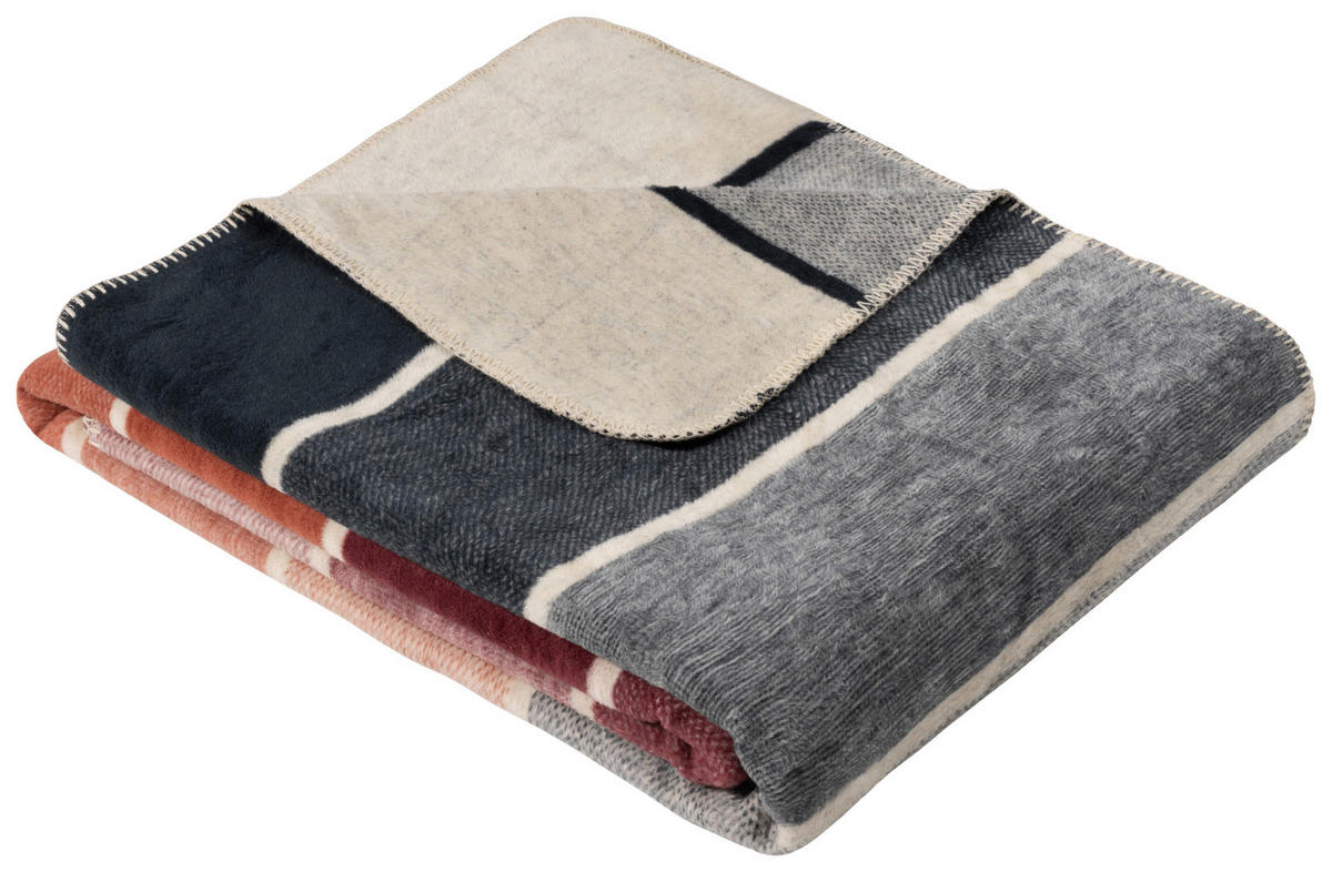 ODEJA 150/200 cm modra, večbarvno, bordo  - modra/večbarvno, Konvencionalno, tekstil (150/200cm) - S. Oliver