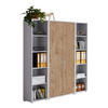 AKTENSCHRANK Grau, Eichefarben  - Eichefarben/Grau, MODERN, Holzwerkstoff (173/186/33cm) - MID.YOU