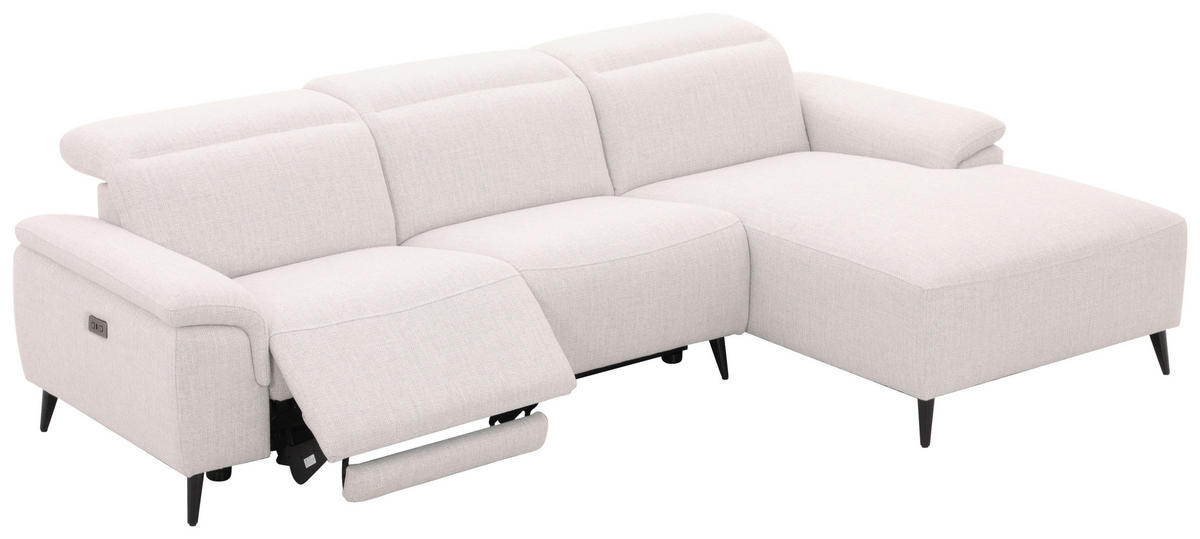 ECKSOFA inkl. Funktionen Hellgrau Leinenoptik  - Schwarzchrom/Hellgrau, Design, Holz/Kunststoff (270/75/171cm) - Xora