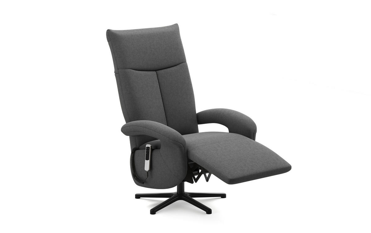 SESSEL in Flachgewebe Dunkelgrau  - Dunkelgrau/Schwarz, Konventionell, Textil/Metall (74/112/82cm) - Sit & More