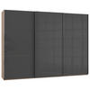 SCHWEBETÜRENSCHRANK in Eichefarben, Grau  - Chromfarben/Eichefarben, Modern, Holzwerkstoff (300/216/65cm) - MID.YOU