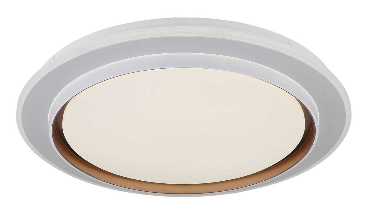 STROPNA LED-SVETILKA  JANICE /236-2368 lm/3000-6000 K/230 V/ - bela/opal, Design, kovina/umetna masa (49/7cm) - Globo
