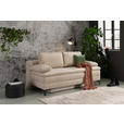 BOXSPRINGSOFA Cord Beige  - Beige/Schwarz, Design, Textil/Metall (200/100/108cm) - Novel