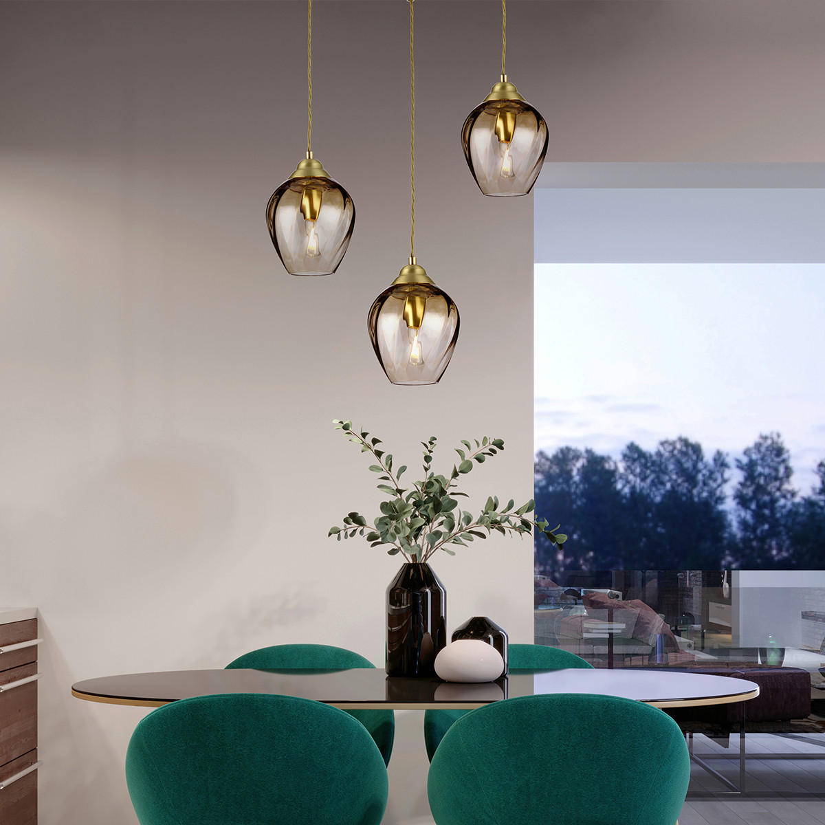 HÄNGELEUCHTE 17.5/33.7 cm    - Konventionell, Glas/Metall (17.5/33.7cm) - Elstead Lighting