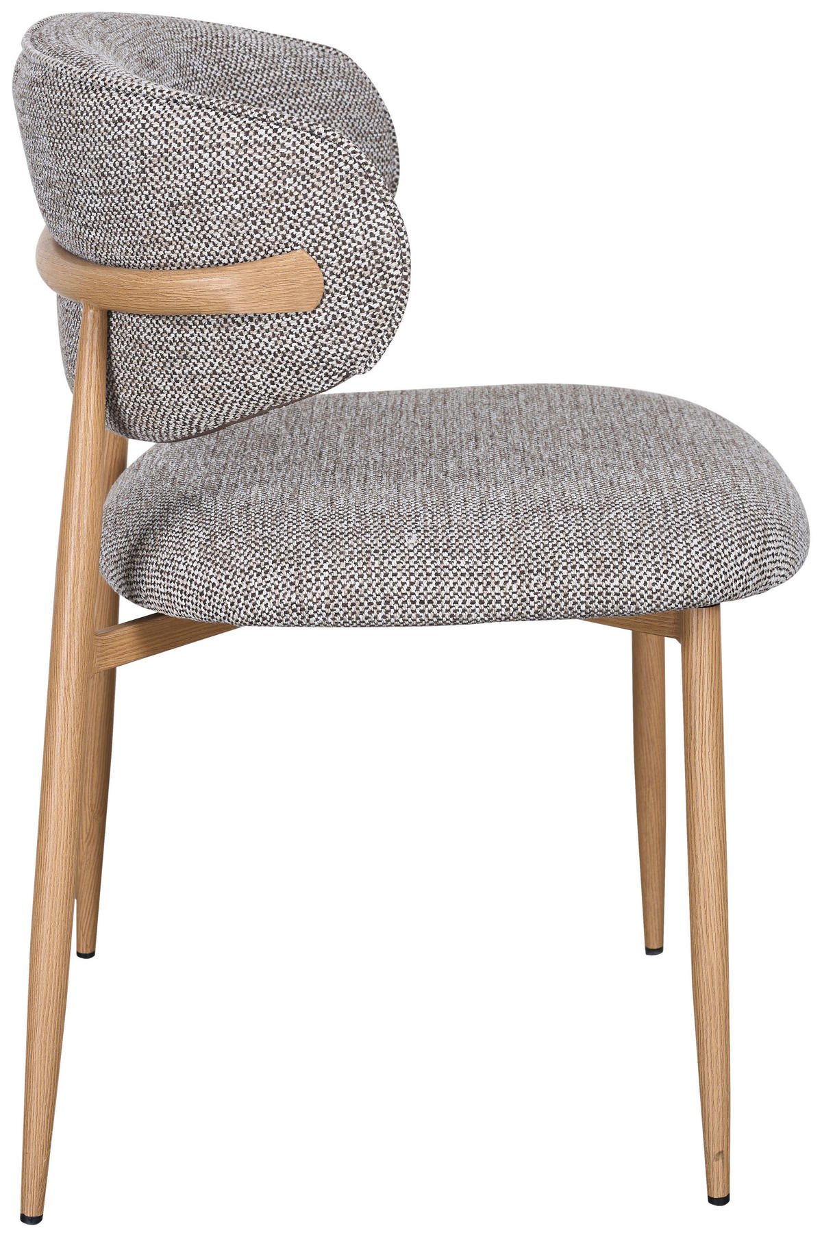 STUHL   Webstoff  Braun, Eichefarben  - Eichefarben/Braun, Design, Textil/Metall (54/80/59cm) - Novel