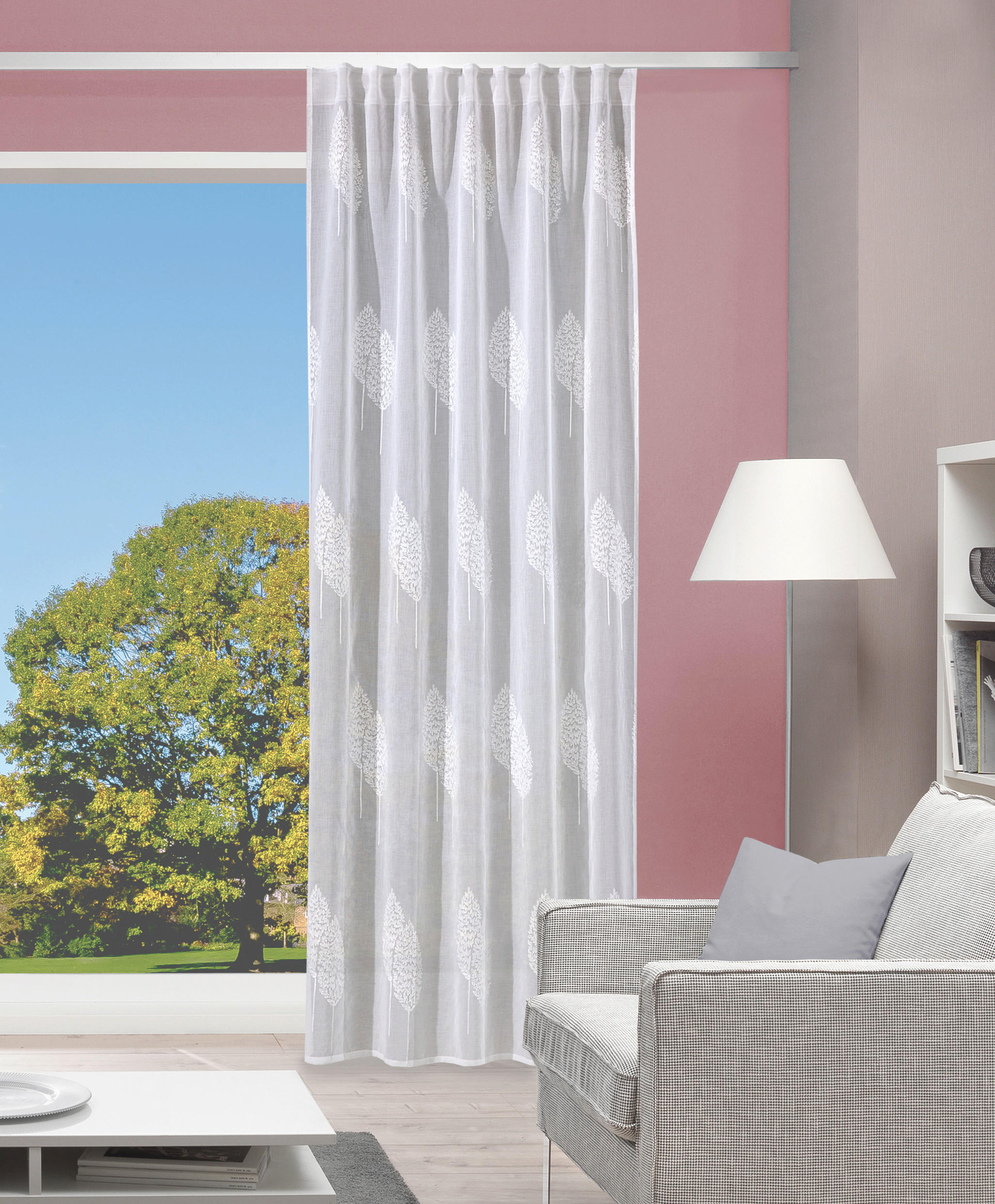 FERTIGVORHANG  transparent   140/245 cm  - Weiß, Basics, Textil (140/245cm)