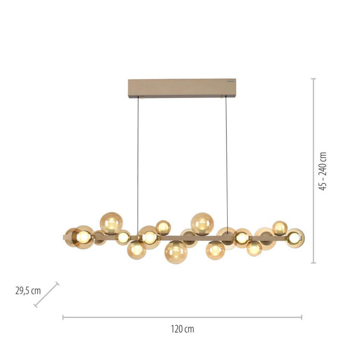 VISEČA NIHALNA LED-SVETILKA  PURE E-POPUP 45 W//2700-5000 K/230 V/ - barve brona, Basics, kovina/umetna masa (120/29.5/240cm) - Neuhaus PURE