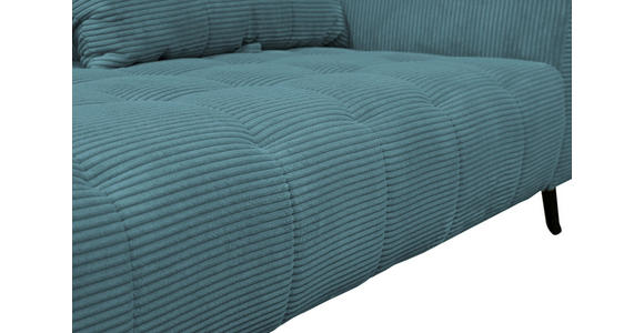 BIGSOFA  in Cord Petrol  - Petrol/Schwarz, KONVENTIONELL, Textil/Metall (246/100/116cm) - Carryhome