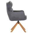 ARMLEHNSTUHL  Stoffauswahl, Sitzfläche 360° drehbar, automatische Rückholfunktion Cord  - Eichefarben/Anthrazit, Design, Holz/Textil (60/95/62cm) - Novel
