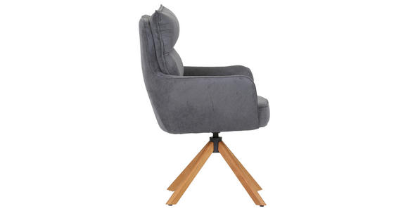 ARMLEHNSTUHL  Stoffauswahl, Sitzfläche 360° drehbar, automatische Rückholfunktion Cord  - Eichefarben/Anthrazit, Design, Holz/Textil (60/95/62cm) - Novel