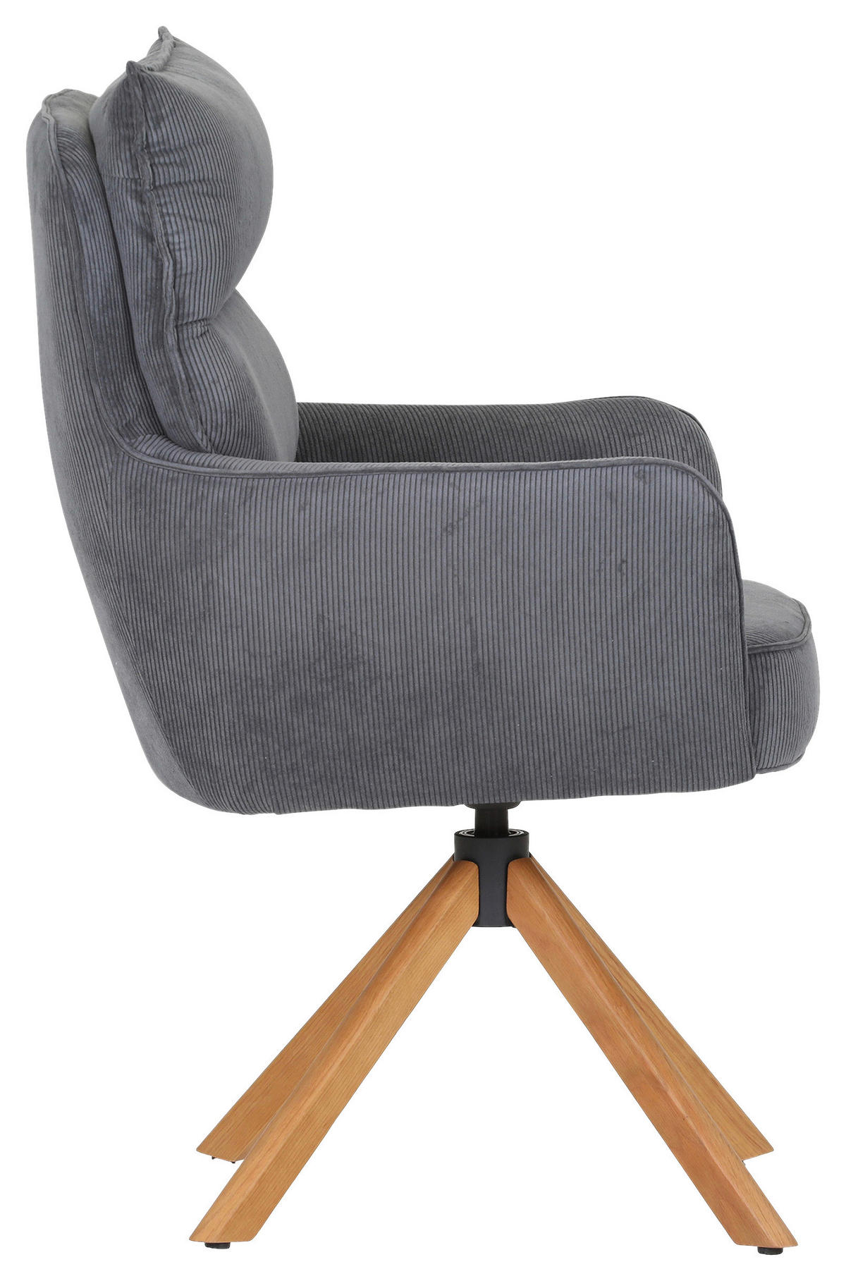 ARMLEHNSTUHL  Stoffauswahl, Sitzfläche 360° drehbar, automatische Rückholfunktion Cord  - Eichefarben/Anthrazit, Design, Holz/Textil (60/95/62cm) - Novel