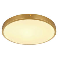 LED-DECKENLEUCHTE 22 W    35/35/3 cm  - Messingfarben/Opal, Konventionell, Kunststoff/Metall (35/35/3cm) - Globo
