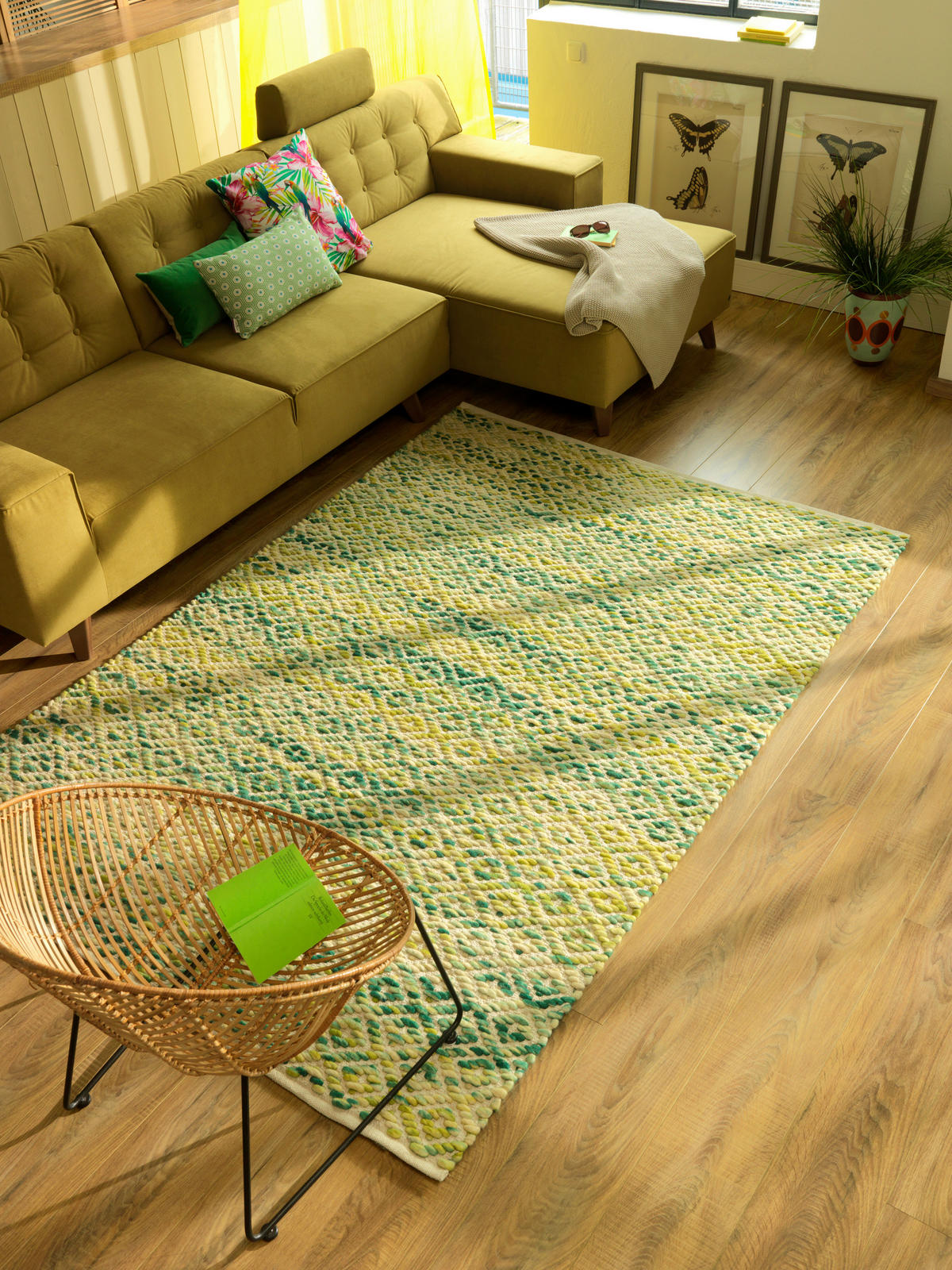 ROČNO TKANA PREPROGA  160/230 cm  tkano  zelena  - zelena, Basics, tekstil (160/230cm) - Tom Tailor