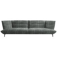 MEGASOFA in Flachgewebe Dunkelgrau  - Dunkelgrau/Schwarz, Design, Holzwerkstoff/Textil (339/92/99cm) - Moderano