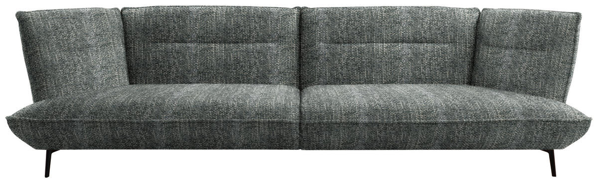 MEGASOFA in Flachgewebe Dunkelgrau  - Dunkelgrau/Schwarz, Design, Holzwerkstoff/Textil (339/92/99cm) - Moderano