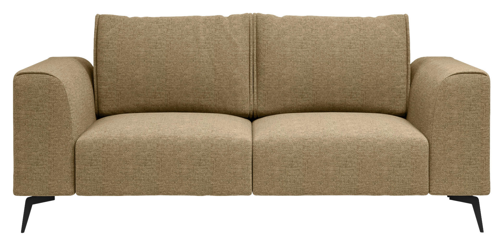 2-SITZER-SOFA beflockt Goldfarben  - Goldfarben/Schwarz, Design, Holz/Textil (186/88/90cm) - MID.YOU