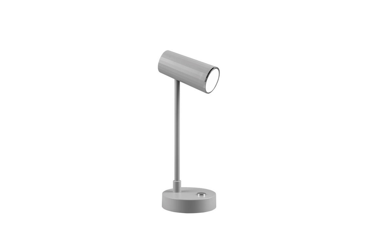 AKKU-TISCHLEUCHTE - Grau, Design, Kunststoff (28/10/11cm)