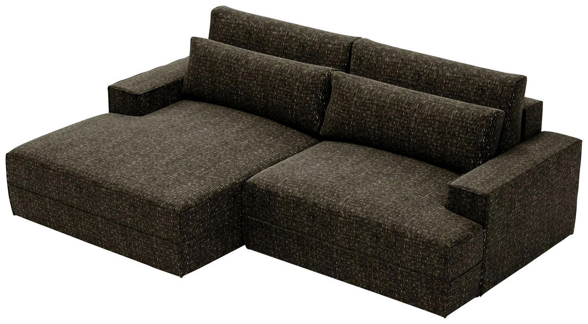 ECKSOFA in Struktur Schwarz  - Schwarz, Design, Kunststoff/Textil (156/272cm) - Livetastic