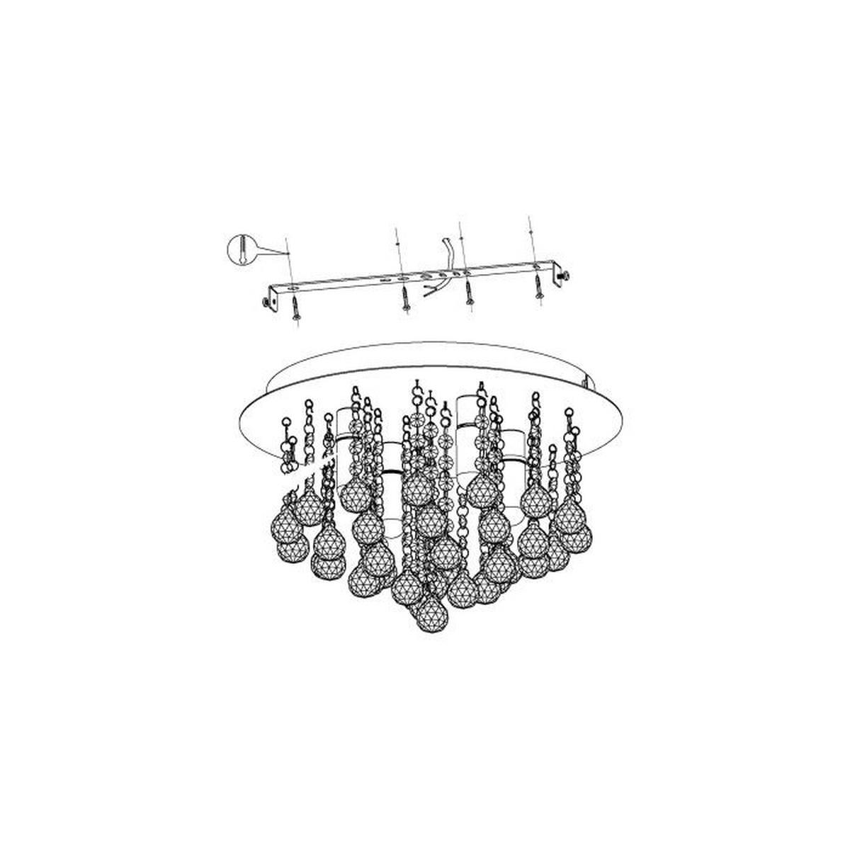KUPAONSKA SVJETILJKA STROPNA Almonte  - Design, staklo/metal (35/23cm)