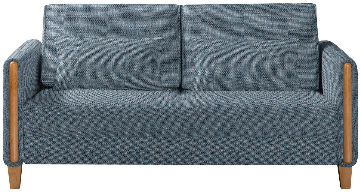 SCHLAFSOFA in Holz, Textil Buchefarben, Hellblau  - Buchefarben/Hellblau, Design, Holz/Textil (174/88/104cm) - Niels Andersson