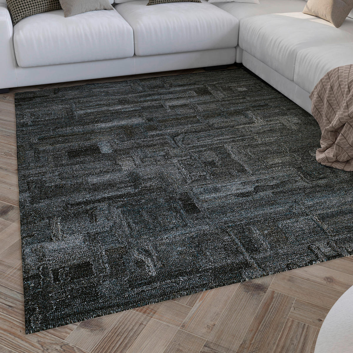 WEBTEPPICH 200/300 cm Hamptons Fortytwo Dunkelgrau  - Dunkelgrau, KONVENTIONELL, Textil (200/300cm) - WECON HOME