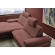 ECKSOFA  in Chenille, Flachgewebe Weinrot Rücken echt  180/284 cm  - Weinrot/Schwarz, Design, Textil/Metall (180/284cm) - Dieter Knoll