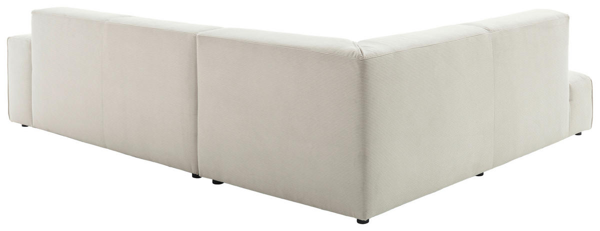 ECKSOFA in Cord Weiß  210/270 cm  - Schwarz/Weiß, Design, Kunststoff/Textil (210/270cm) - Pure Home Lifestyle