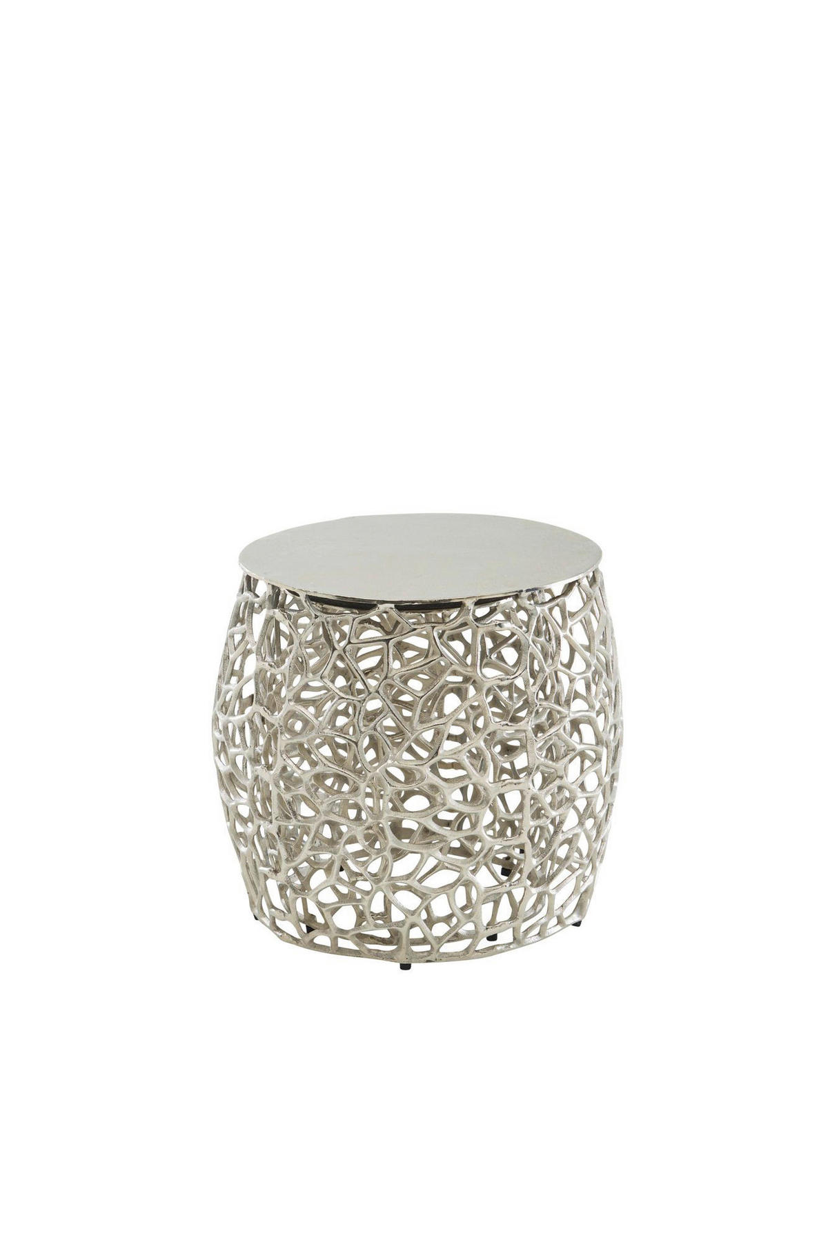 SATZTISCH rund Silberfarben  - Silberfarben, Design, Metall (46/46/42cm) - MID.YOU