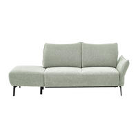 RÉCAMIERE Chenille Greige  - Greige/Schwarz, Konventionell, Textil/Metall (206/90/92cm) - Elegando
