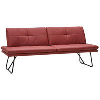 SITZBANK 208/90/74 cm Echtleder Rot, Schwarz Metall  - Rot/Schwarz, Design, Leder/Metall (208/90/74cm) - Dieter Knoll