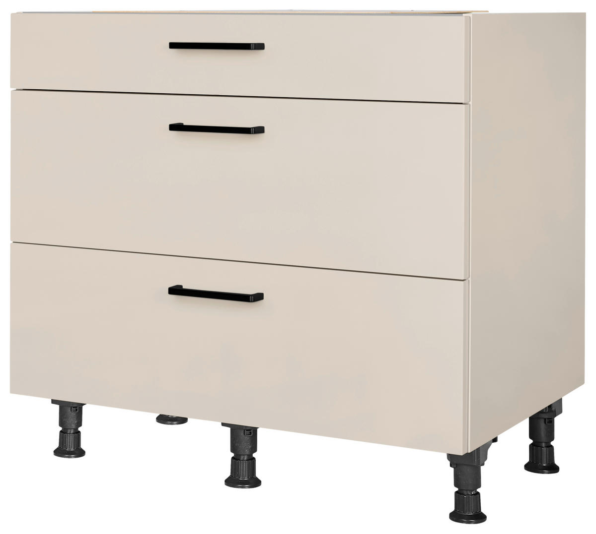 SCHUBKASTENUNTERSCHRANK 90/87/56 cm  in Sandfarben  - Sandfarben/Schwarz, MODERN, Holzwerkstoff/Metall (90/87/56cm) - Nobilia