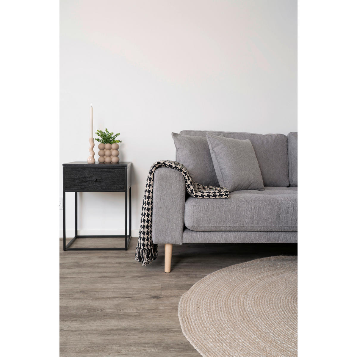 PLÄD Side Plaid 130/180 cm  - beige/svart, Basics, textil (130/180cm)