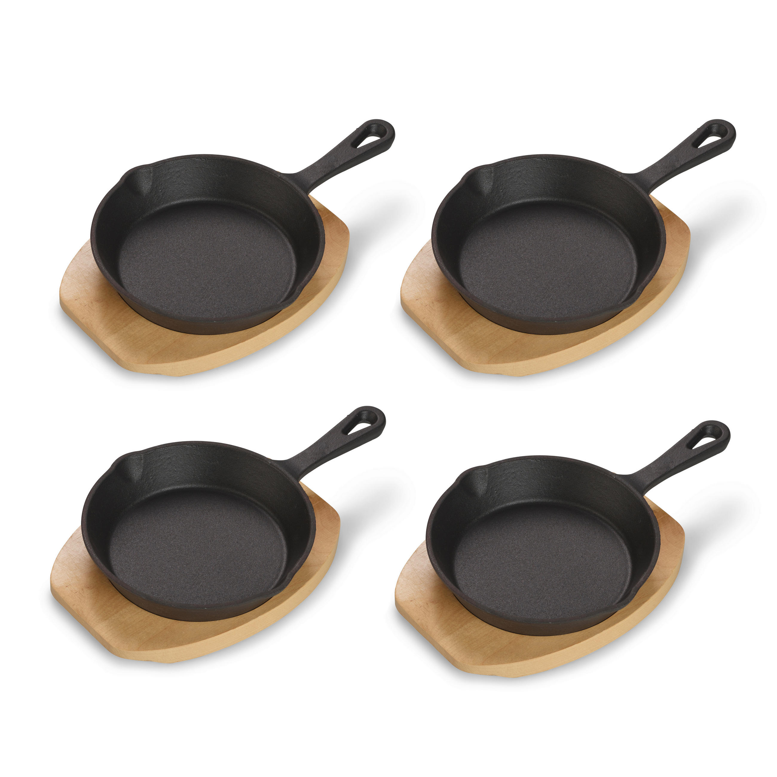 PFANNENSET Gusseisen 4-teilig  - Schwarz, Basics, Metall (15/3,5/25cm) - Echtwerk