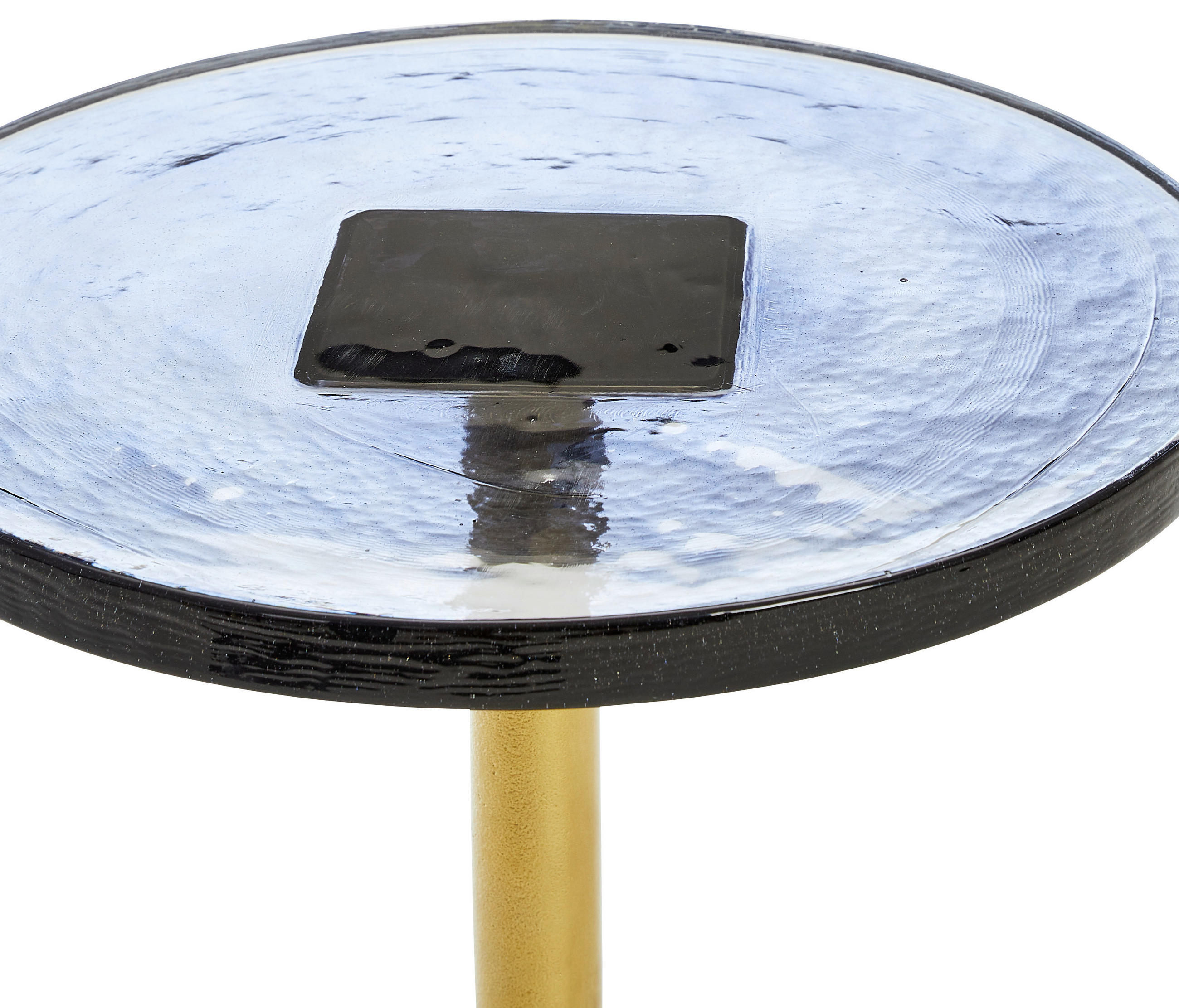 BEISTELLTISCH 37,5/37,5/49 cm Grau, Messingfarben rund  - Messingfarben/Grau, Design, Glas/Metall (37,5/37,5/49cm) - Ambia Home