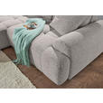 Ecksofa mit Funktion Grau Flachgewebe Zierkissen, Rückenkissen, Bettkasten, Schlaffunktion, Rücken echt, Liegefläche im Originalstoff  - Schwarz/Grau, KONVENTIONELL, Kunststoff/Textil (190/277cm) - Carryhome