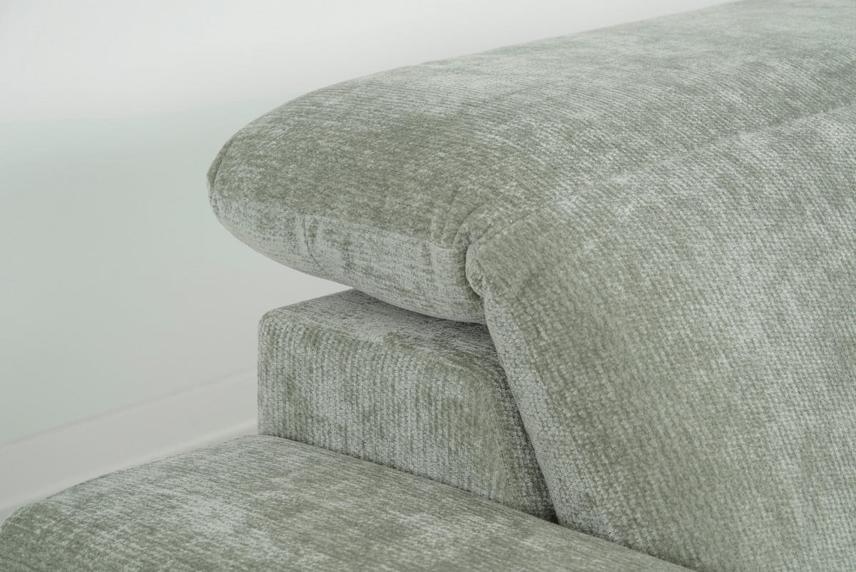 ECKSOFA  in Chenille Mintgrün  307/243 cm  - Schwarz/Mintgrün, Design, Textil/Metall (307/243cm) - Xora